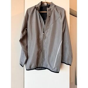 Reebok Gray Lightweight Full Zip Running Jacket Size XL Windbreaker